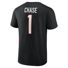 Ja'Marr Chase Cincinnati Bengals Icon Name & Number T-Shirt Black