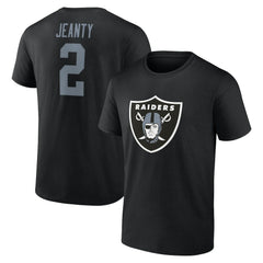 Ashton Jeanty Las Vegas Raiders Icon Name & Number T-Shirt Black