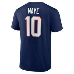 Drake Maye New England Patriots Icon Name & Number T-Shirt Navy