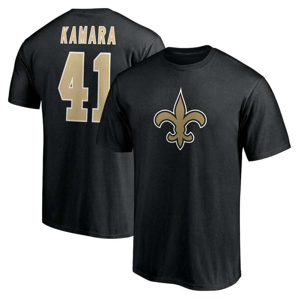 Alvin Kamara New Orleans Saints Icon Name & Number T-Shirt Black