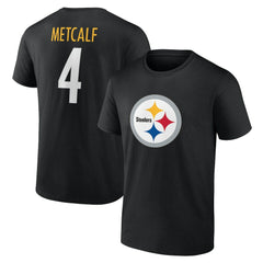 DK Metcalf Pittsburgh Steelers Icon Name & Number T-Shirt Black