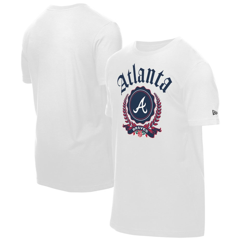Atlanta Braves New Era Fleur Domestic T-Shirt - White - New Era on Sale