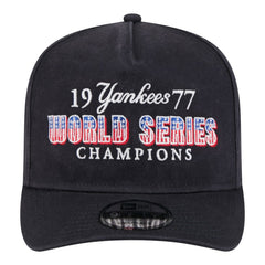 New York Yankees New Era 1977 World Series Champions Throwback 9FIFTY A-Frame Snapback Hat - Navy - New Era Online