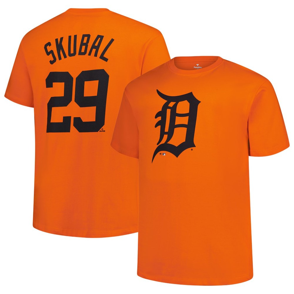 Tarik Skubal Detroit Tigers Fanatics Big & Tall Name & Number T-Shirt - Orange - Fanatics on Sale