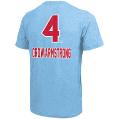 Pete Crow-Armstrong Chicago Cubs Majestic Threads Triblend Name & Number T-Shirt - Light Blue - MLB Sale