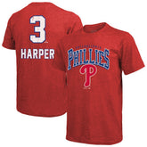 Bryce Harper Philadelphia Phillies Majestic Threads Triblend Name & Number T-Shirt - Red - MLB Online