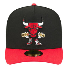 Chicago Bulls Injection Cartoon Logo A-Frame 59FIFTY Fitted Hat Black | New Era for sale