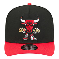 Chicago Bulls Injection Cartoon Logo A-Frame 9FIFTY Adjustable Hat Black | New Era Near Me