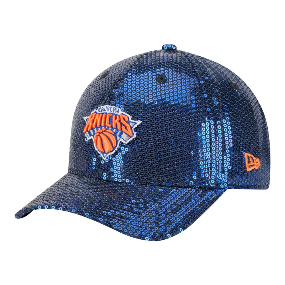 New York Knicks Women's Sequin M-Crown 9FORTY Adjustable Hat Blue | New Era