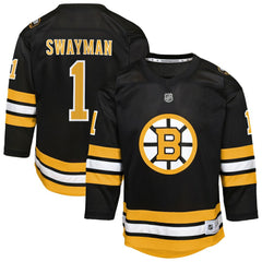 Jeremy Swayman Boston Bruins Outerstuff Youth Home Replica Jersey - Black - NHL 203294021