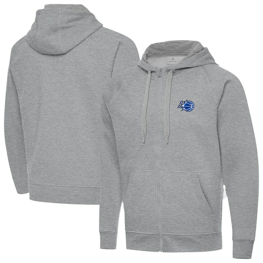 Orlando Magic Antigua New Logo Victory Full-Zip Hooded Sweatshirt Heather Gray