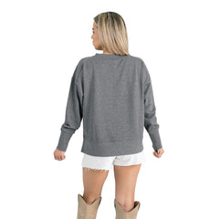 Houston Texans Gameday Couture Women's French Terry V-Neck Pullover Sweatshirt Gray