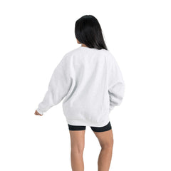 Denver Broncos Gameday Couture Women's Traditional Logo Oversized Premium Fleece Pullover Sweatshirt Ash