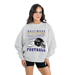 Baltimore Ravens Gameday Couture Women's Home Turf Oversized Premium Fleece Pullover Sweatshirt Ash