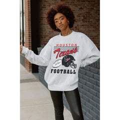 Houston Texans Gameday Couture Women's Home Turf Oversized Premium Fleece Pullover Sweatshirt Ash