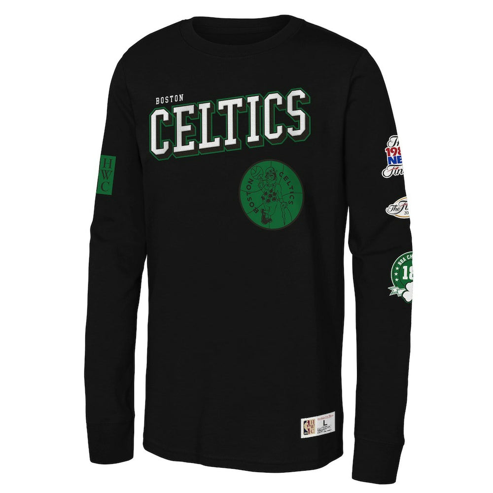 Boston Celtics Youth Hardwood Classics Training Camp Long Sleeve T-Shirt Black | Mitchell & Ness Near Me