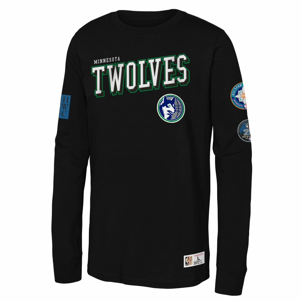 Minnesota Timberwolves Youth Hardwood Classics Training Camp Long Sleeve T-Shirt Black | Mitchell & Ness online
