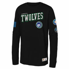 Minnesota Timberwolves Youth Hardwood Classics Training Camp Long Sleeve T-Shirt Black | Mitchell & Ness online