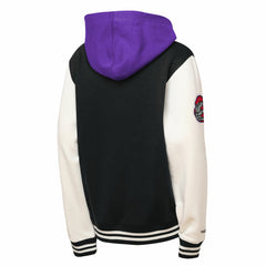 Toronto Raptors Youth Hardwood Classics Courtside Fleece Full-Snap Hooded Jacket Black | Mitchell & Ness US