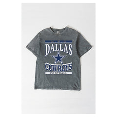 Dallas Cowboys Gameday Couture Women's Oversized Classic Grind Washed T-Shirt Gray