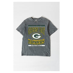 Green Bay Packers Gameday Couture Women's Oversized Classic Grind Washed T-Shirt Gray