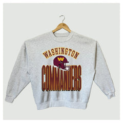 Washington Commanders Gameday Couture Women's Fierce Focus Premium Oversized Fleece Pullover Sweatshirt Ash