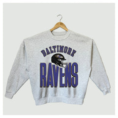 Baltimore Ravens Gameday Couture Women's Fierce Focus Premium Oversized Fleece Pullover Sweatshirt Ash