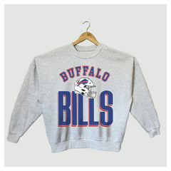 Buffalo Bills Gameday Couture Women's Fierce Focus Premium Oversized Fleece Pullover Sweatshirt Ash