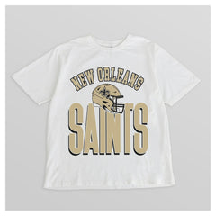 New Orleans Saints Gameday Couture Women's Oversized Classic Fierce Focus T-Shirt White