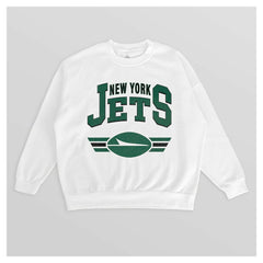 New York Jets Gameday Couture Women's Swift Strike Premium Oversized Fleece Pullover Sweatshirt White