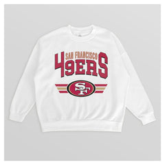 San Francisco 49ers Gameday Couture Women's Swift Strike Premium Oversized Fleece Pullover Sweatshirt White