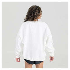 Jacksonville Jaguars Gameday Couture Women's Oversized Hard Earned Premium Fleece Pullover Sweatshirt White