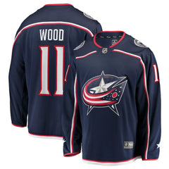 Miles Wood Columbus Blue Jackets Fanatics Home Breakaway Jersey - Navy - NHL 203322874