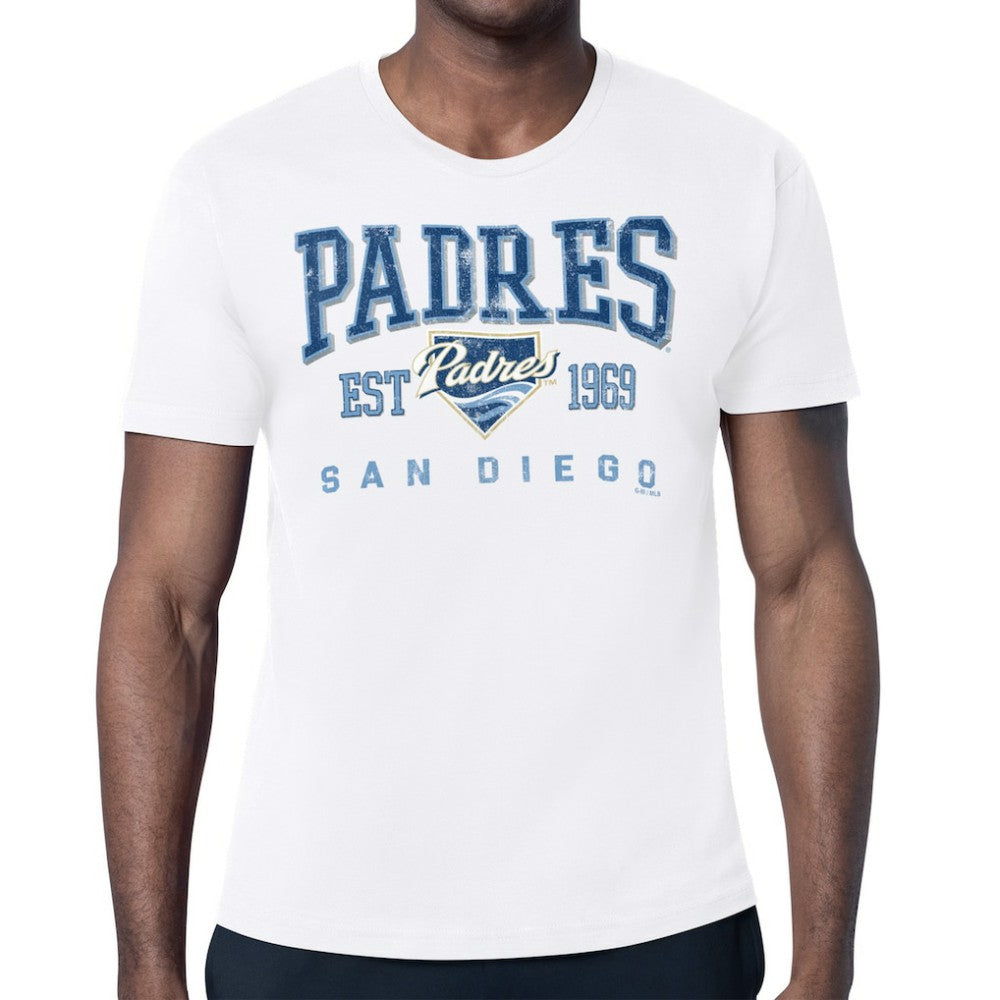San Diego Padres Starter Distressed Logo T-Shirt - White - MLB Discount