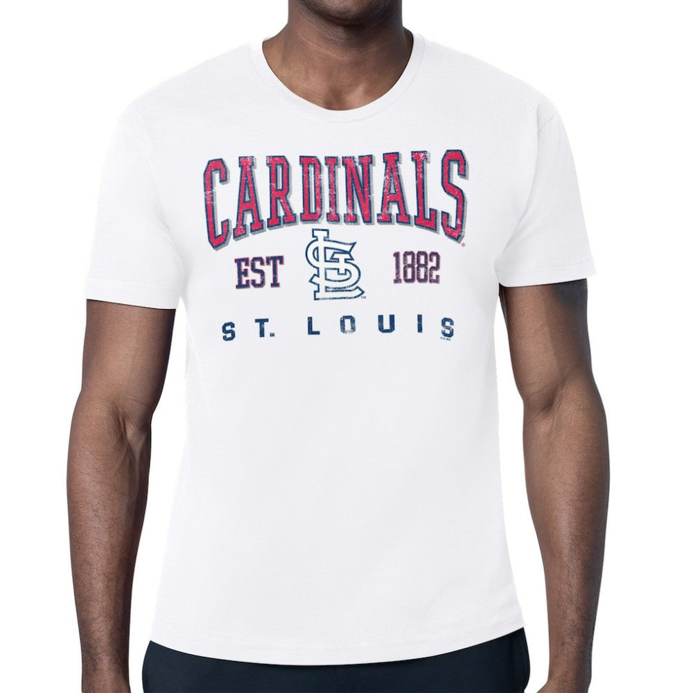 St. Louis Cardinals Starter Distressed Logo T-Shirt - White - MLB Sale