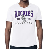 Colorado Rockies Starter Distressed Logo T-Shirt - White - MLB on Sale