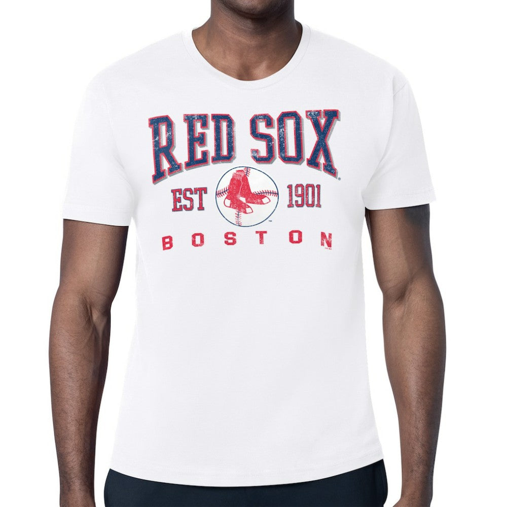 Boston Red Sox Starter Distressed Logo T-Shirt - White - MLB Lifestyle
