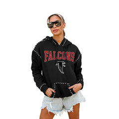 Atlanta Falcons Gameday Couture Women's Studded Pullover Hoodie Black