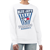 Toronto Blue Jays Starter Women's Poster Print Team Fleece Pullover Sweatshirt - White - MLB Discount