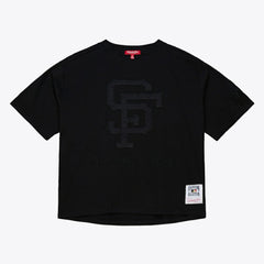 San Francisco Giants Mitchell & Ness Women's Cooperstown Collection Phantom Cropped T-Shirt - Black - Mitchell & Ness Lifestyle