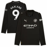 Erling Haaland Manchester City 2025/26 Away Replica Long Sleeve Player Jersey Black - Puma