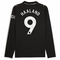 Erling Haaland Manchester City 2025/26 Away Replica Long Sleeve Player Jersey Black - Puma