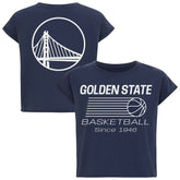 Golden State Warriors Sportiqe Women's Athletic Club Collection Alana Premium Cropped T-Shirt Blue