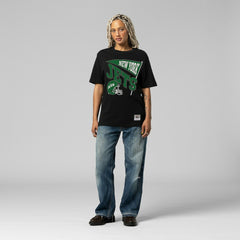 Mitchell & Ness New York Jets Women's Team Dynamic Boyfriend T-Shirt Black