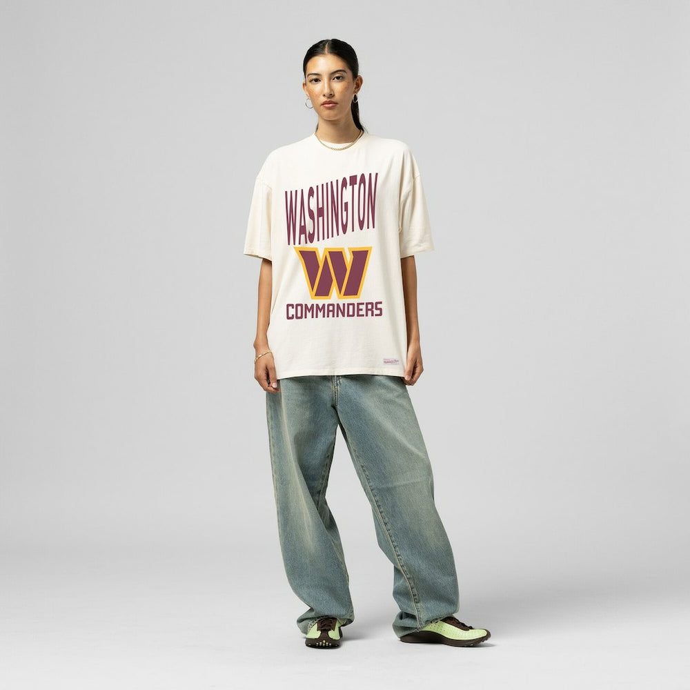 Mitchell & Ness Washington Commanders Women's Logo Rise Boyfriend T-Shirt Cream