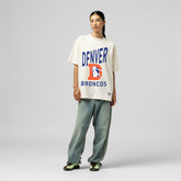 Mitchell & Ness Denver Broncos Women's Logo Rise Boyfriend T-Shirt Cream