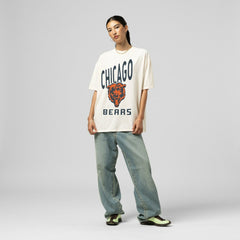 Mitchell & Ness Chicago Bears Women's Logo Rise Boyfriend T-Shirt Cream