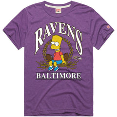 Baltimore Ravens Homage x The Simpsons Unisex Tri-Blend T-Shirt Purple