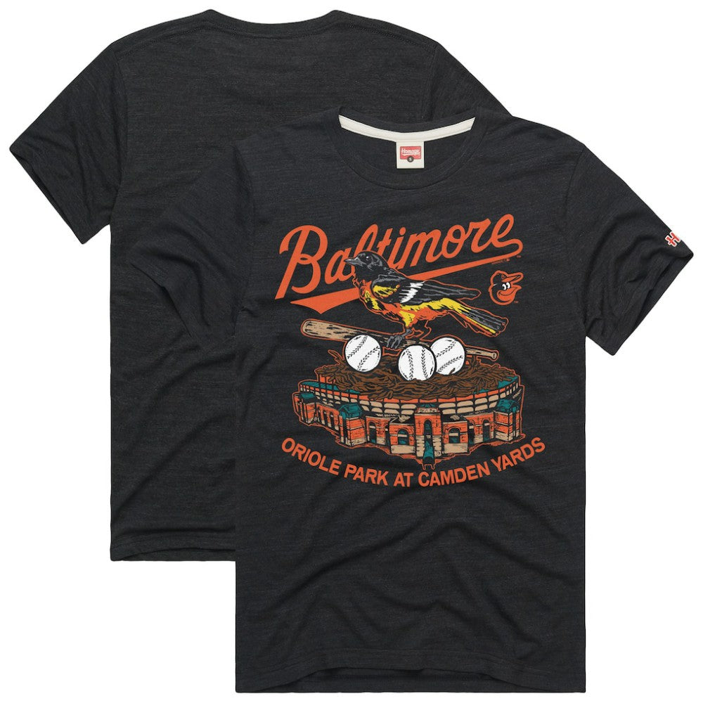 Baltimore Orioles Homage Hyper Local Refresh T-Shirt - Charcoal - MLB Lifestyle