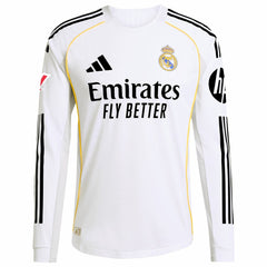 Kylian Mbappé Real Madrid 2025/26 Home Long Sleeve Player Jersey White - Adidas for sale